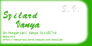 szilard vanya business card